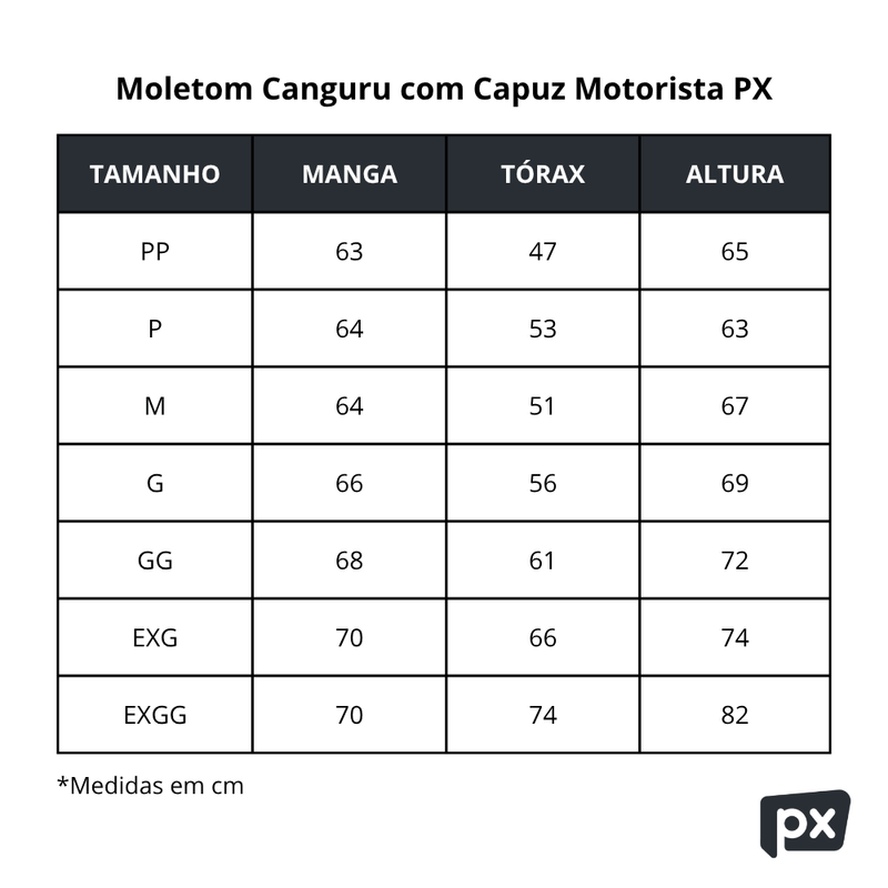 Moletom-Canguru-com-Capuz-Motorista-PX-Tabela-de-Medidas